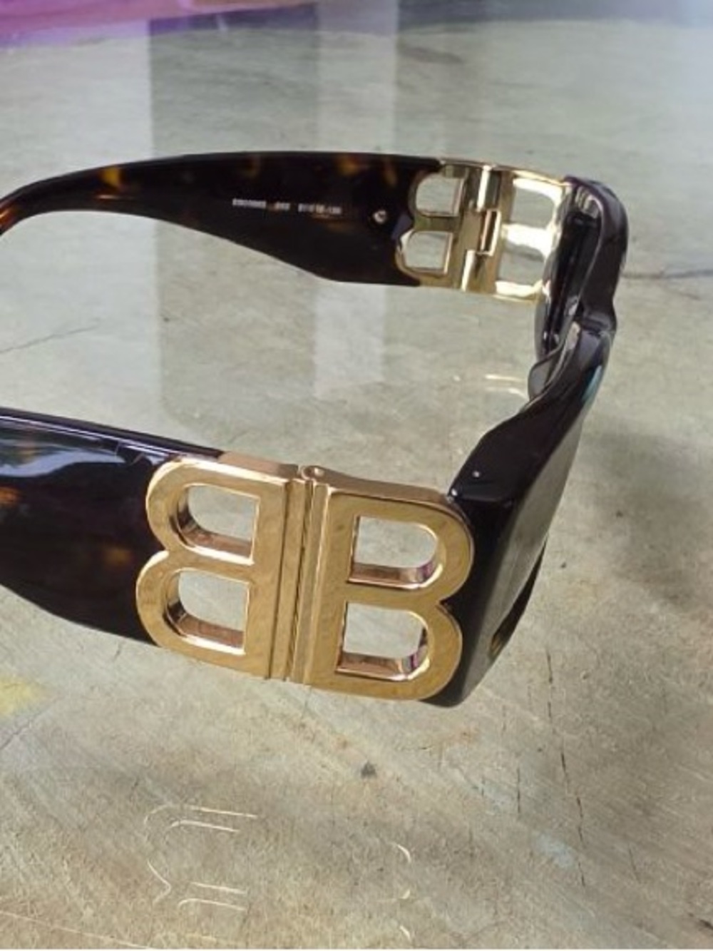 Balenciaga Women's Tortoiseshell Sunglasses with Gold BB Accent